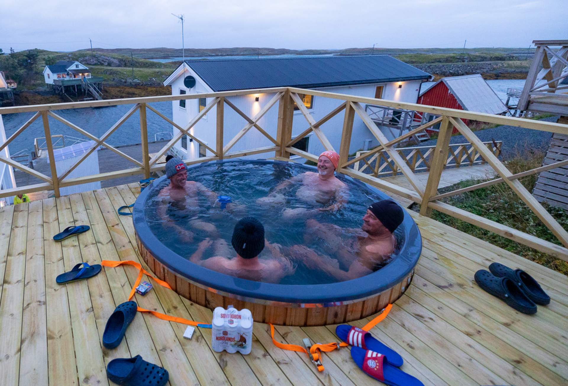 Hot tub on pier